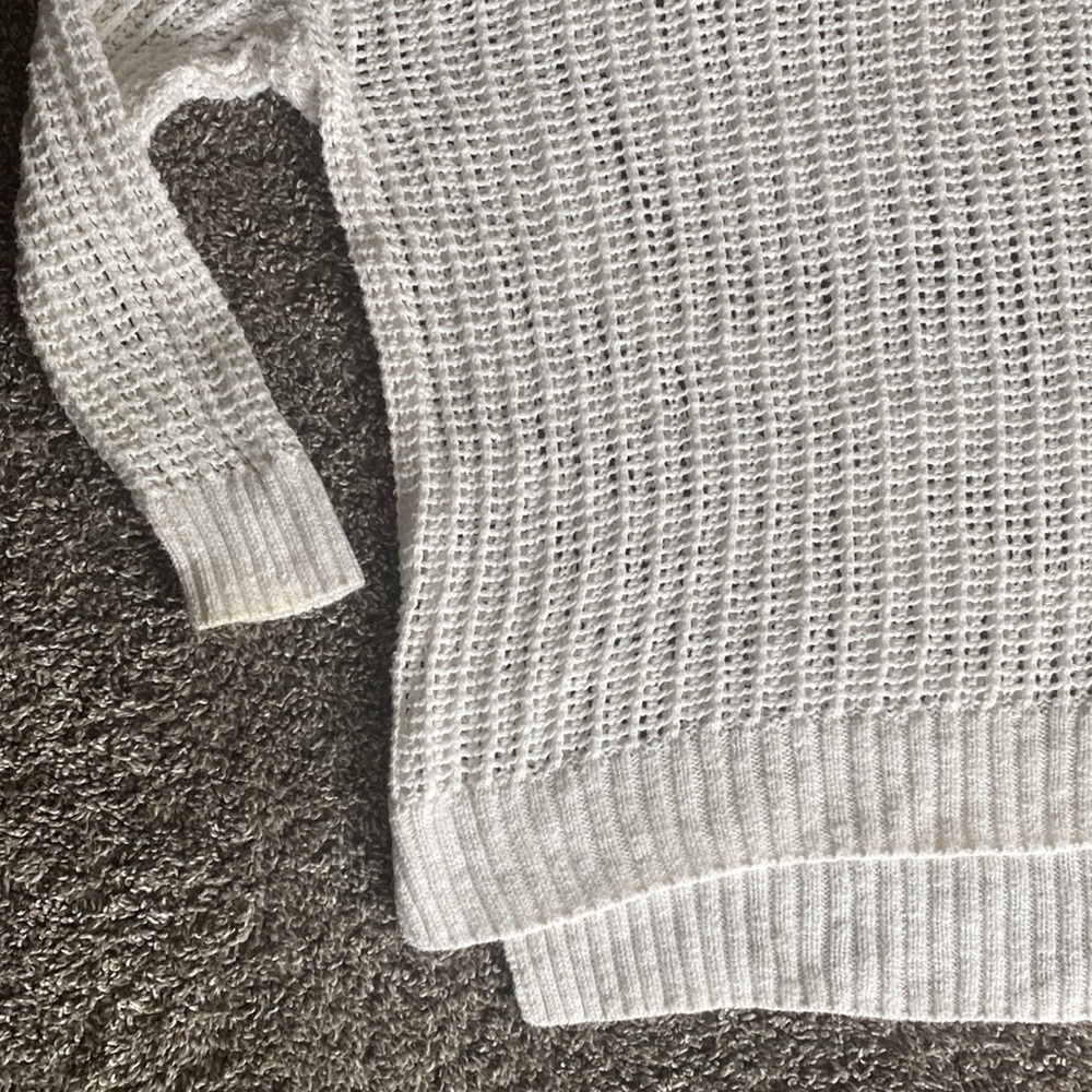 Madewell White Crochet Knit Open Lattice Long Sleeve Sweater, Women’s S - Picture 7 of 16